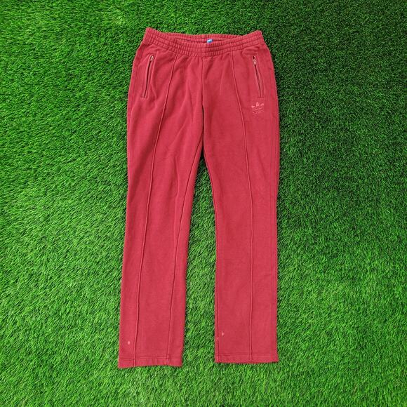 ADIDAS Trefoil Pants Womens M/L 10 Burgundy Sweatpants - Picture 1 of 16